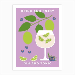Gin And Tonic Cocktail Art Print