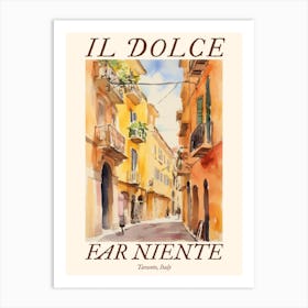 Il Dolce Far Niente Taranto, Italy Watercolour Streets 1 Poster Art Print