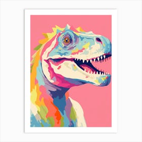 Colourful Dinosaur Homalocephale Art Print