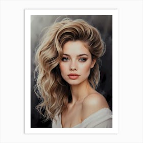 Portrait Of A Beautiful Woman 1 Art Print