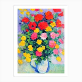 Lysimachia Floral Abstract Block Colour 2 Flower Art Print