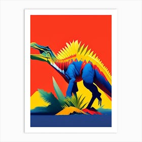 Spinosaurus 1 Primary Colours Dinosaur Art Print