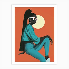 Girl With Sunglasses 14 Art Print