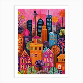 Kitsch Colourful Sydney 4 Art Print