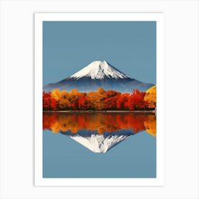 Mt Fuji - Autumn Trees Art Print