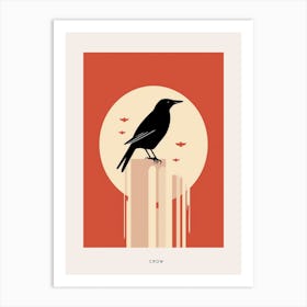 Minimalist Crow 2 Bird Poster Art Print