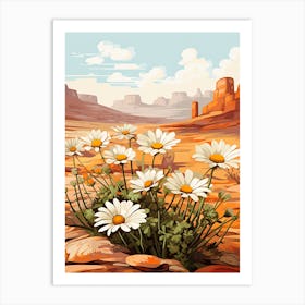 Daisy Wildflower In Desert, South Western Style (3) Art Print