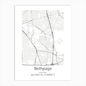 Bethpage,United States Minimalist Map 1 Art Print