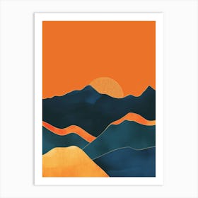 Sunset In The Mountains 35 Art Print