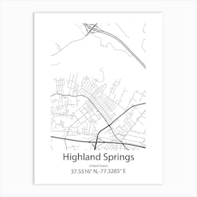 Highland Park,United States Minimalist Map Póster