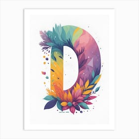 Colorful Letter D Illustration 71 Art Print