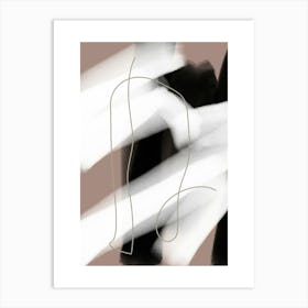 Black color and curvy lines.UK Art Print