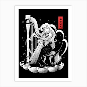 Sound of the Sea - Tattoo Music Mermaid Princess Gift Art Print