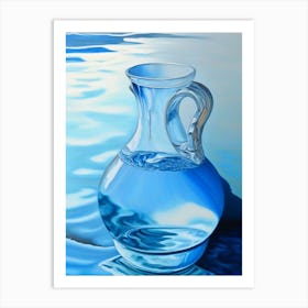 Water In Glass Jug Waterscape Marble Acrylic Painting 1 Art Print