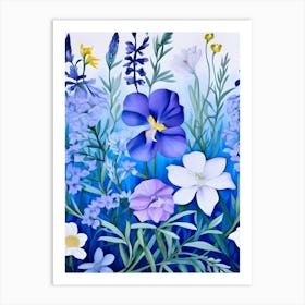 Blue Flowers 18 Art Print