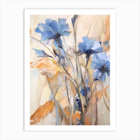 Fall Flower Painting Cornflower 4 Art Print
