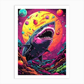 Shark In Space Art Print