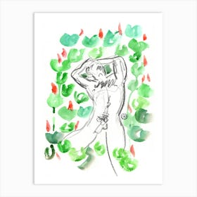 Poster Print Giclee Wall Art Adult Mature Explicit Homoerotic Erotic Man Male Nude Gay Art Drawing Artwork 006 Art Print