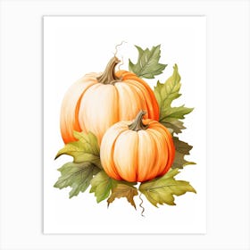 Fairytale Pumpkin Watercolour Illustration 4 Art Print