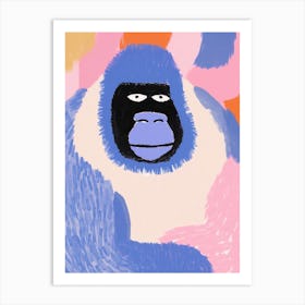 Playful Illustration Of Gorilla For Kids Room 3 Art Print