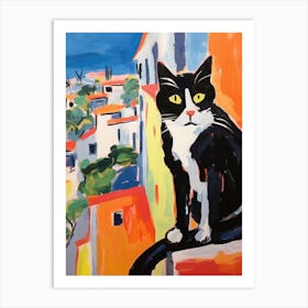 Painting Of A Cat In Valencia Spain 1 Art Print