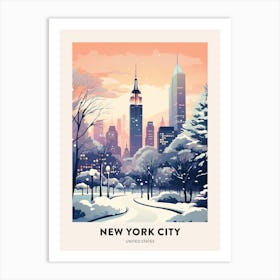 Winter Night  Travel Poster New York City Usa 1 Art Print