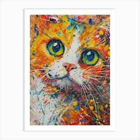 Orange Cat Painting Art Print