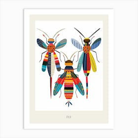 Colourful Insect Illustration Fly 13 Poster Art Print