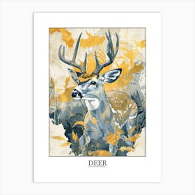 Deer Precisionist Illustration 1 Poster Art Print