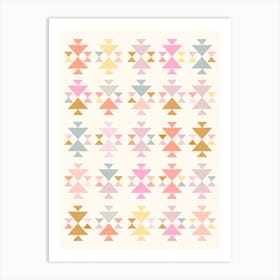 Modern Aztec Geometric Triangle Shapes in Pastel Lavender Art Print