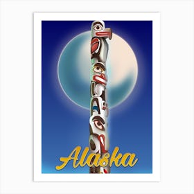Alaska totem pole  Art Print