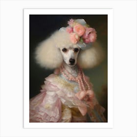 Victorian Animal Portrait, Dressed Animal Prints, Royal Lady Dog, Altered Art Print, Dark Moody Renaissance Poodle Print, Pet Lover Gift Art Print