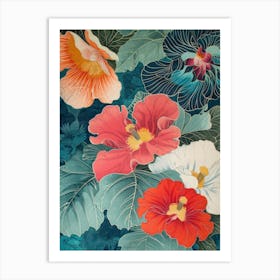 Great Japan Hokusai Japanese Flowers 5 Art Print