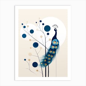 Peacock Minimalist Abstract 5 Art Print