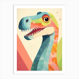 Colourful Dinosaur Baryonyx 1 Art Print