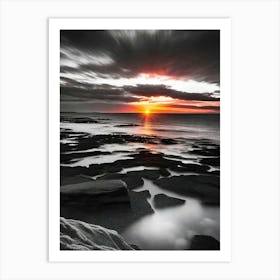 Sunset On The Rocks 2 Art Print