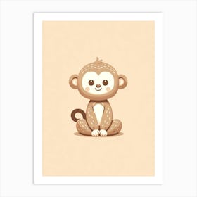 Cute Monkey Infant Baby Newborn Print Art Art Print