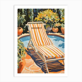 Sun Lounger By The Pool In Milan Italy Art Print