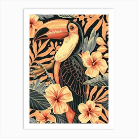 Toucan And Flowers Art Print