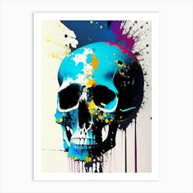 Skull With Splatter Effects 1 Matisse Style Art Print