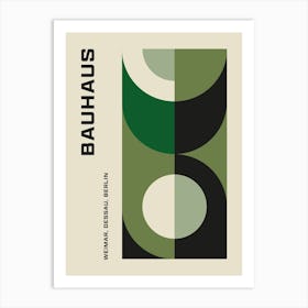 Bauhaus Minimalist Abstract Print 9 Green Art Print