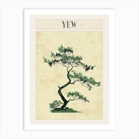 Yew Tree Minimal Japandi Illustration 4 Poster Art Print