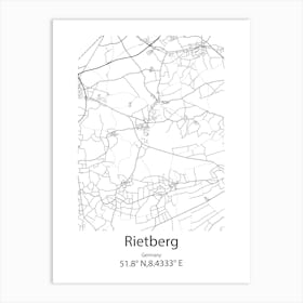 Rietberg,Germany Minimalist Map Art Print