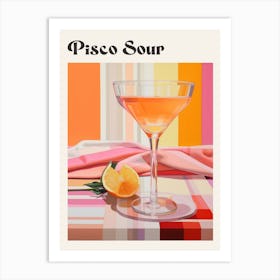 Pisco Sour 2 Retro Cocktail Poster Art Print