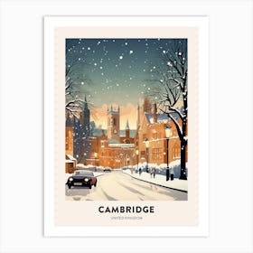 Winter Night  Travel Poster Cambridge United Kingdom 1 Art Print