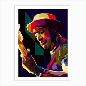 Marcus Miller Bass Jazz Musician Pop Art WPAP Art Print