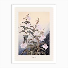 Flower Illustration Lobelia 3 Poster Art Print