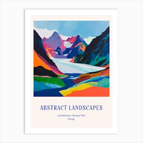 Colourful Abstract Jostedalsbreen National Park Norway 1 Poster Blue Art Print