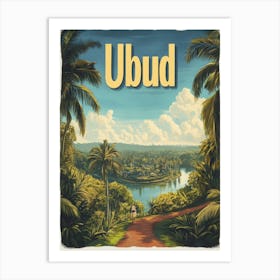 Aihrgdesign A Retro Travel Poster For Ubud 3 Art Print