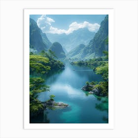 Lake In The Mountains 10 Art Print